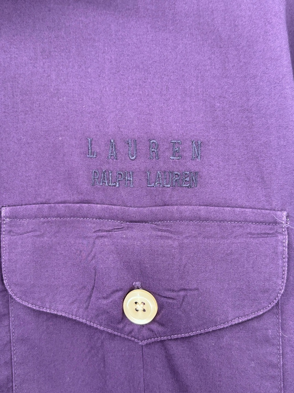 Lauren Ralph Lauren Purple Casual Button-Down Shirt - Picture 4 of 9